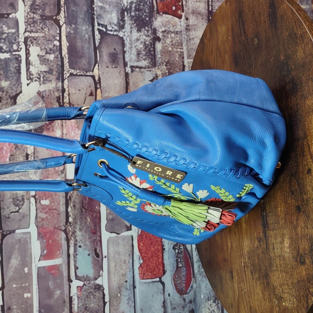 Isabella Fiore Leather Embroidery Convertible Satchel/Shoulder Bag - Picture 4 of 15